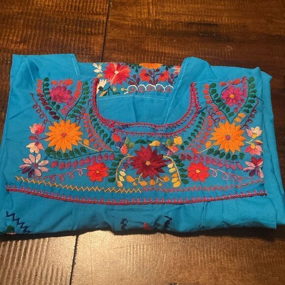 Girls Mexican Dress Puebla Short Sleeve - Picture 7 of 7